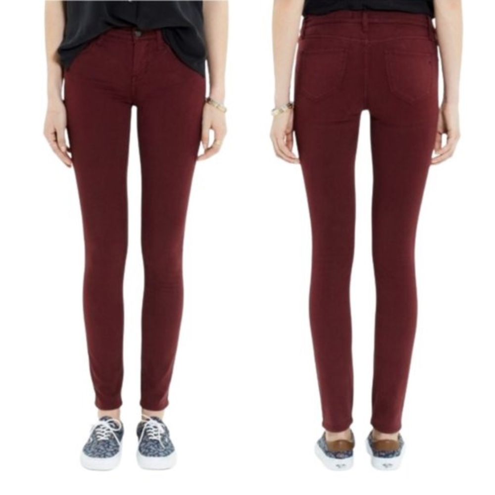 MADEWELL Burgundy Sateen Skinny Skinny Jeans